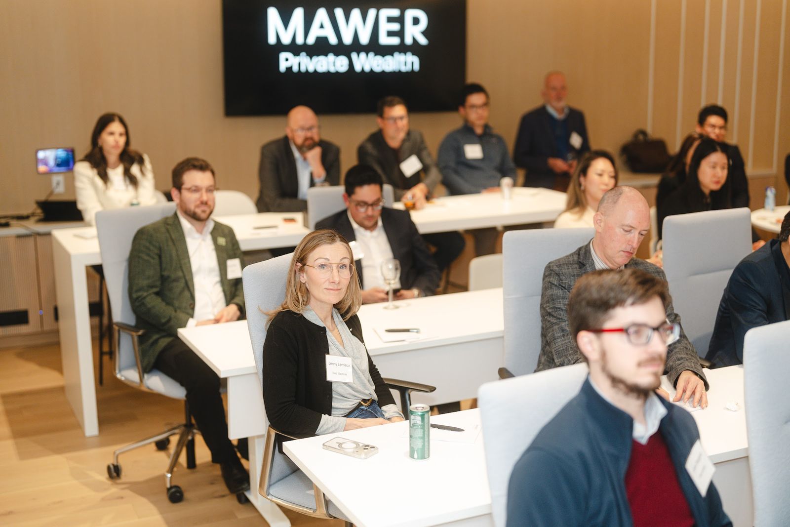 Attendees listening during Maple Bridge Exchange